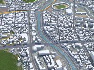 Yongin si city South Korea 20km 3D 模型