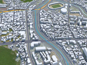 Yongin si city South Korea 20km 3D Model