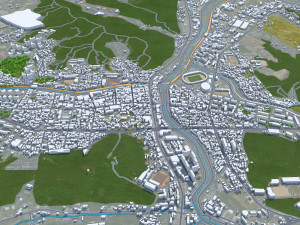 Yongin si city South Korea 20km 3D 模型