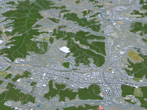 Yongin si city South Korea 20km 3D 模型