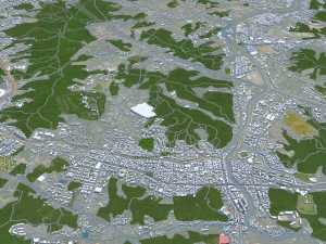 Yongin si city South Korea 20km 3D Model