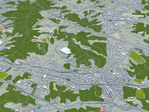 Yongin si city South Korea 20km 3D 模型