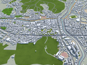 Yongin si city South Korea 20km 3D 模型