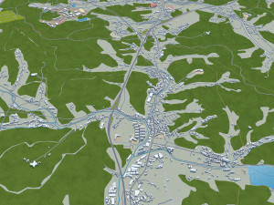Yongin si city South Korea 20km 3D 模型