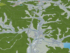 Yongin si city South Korea 20km 3D Model