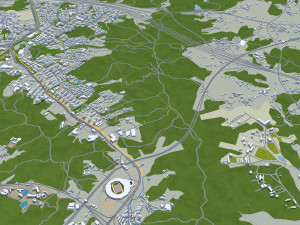 Yongin si city South Korea 20km 3D 模型