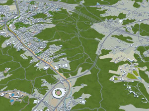 Yongin si city South Korea 20km 3D Model