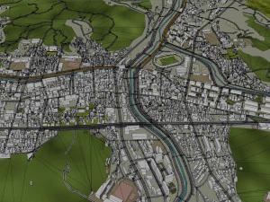 Yongin si city South Korea 20km 3D Model