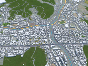 Yongin si city South Korea 20km 3D 模型