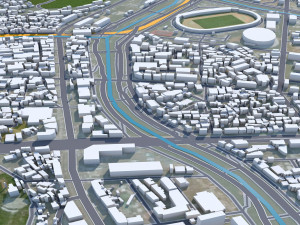 Yongin si city South Korea 20km 3D 模型