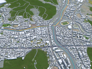Yongin si city South Korea 20km 3D 模型