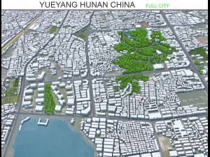 中国湖南省岳阳市 20公里 3D 模型