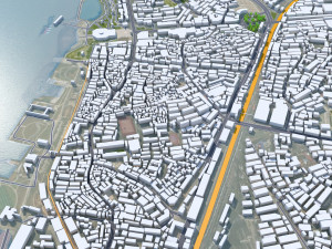 Yueyang city Hunan China 20km 3D Model