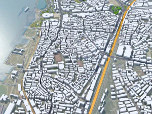 Yueyang city Hunan China 20km 3D Model