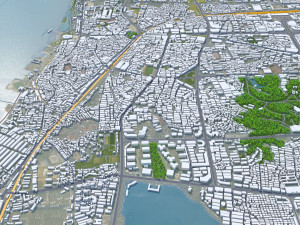 Yueyang city Hunan China 20km 3D Model