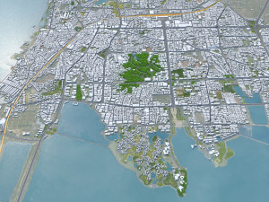 Yueyang city Hunan China 20km 3D Model