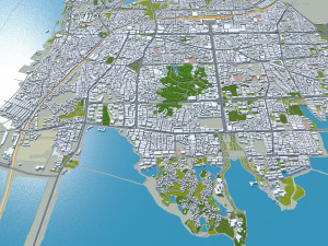 Yueyang city Hunan China 20km 3D Model