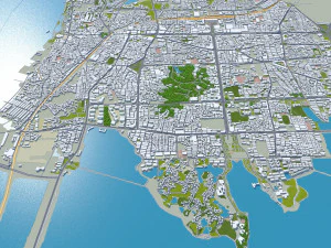 Yueyang city Hunan China 20km 3D Model