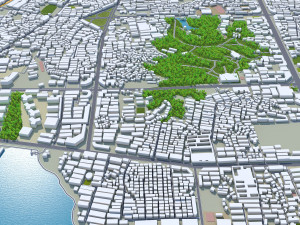 Yueyang city Hunan China 20km 3D Model