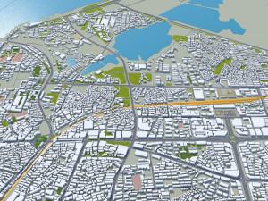 Yueyang city Hunan China 20km 3D Model