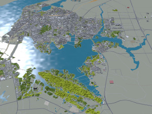 Yueyang city Hunan China 20km 3D Model