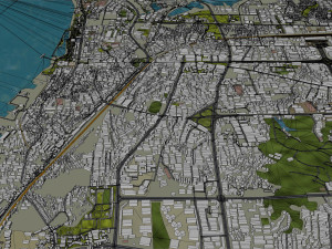 Yueyang city Hunan China 20km 3D Model
