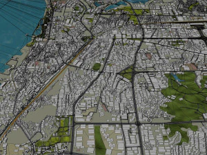 Yueyang city Hunan China 20km 3D Model