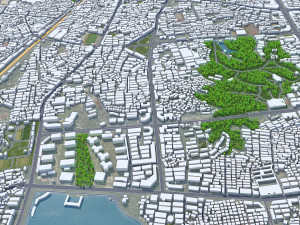 Yueyang city Hunan China 20km 3D Model