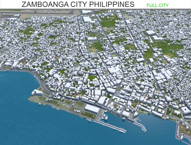 Zamboanga City Philippines 65km 3Dモデル .c4d .max .obj .3ds .fbx .stl .blend 