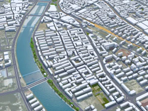 Zhangjiakou city Hebei China 50km 3D Model