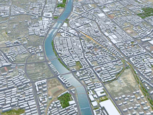 Zhangjiakou city Hebei China 50km 3D Model