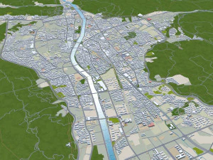 Zhangjiakou city Hebei China 50km 3D Model