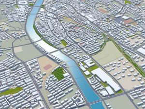 Zhangjiakou city Hebei China 50km 3D Model