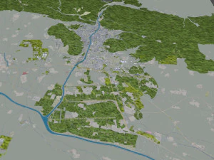Zhangjiakou city Hebei China 50km 3D Model