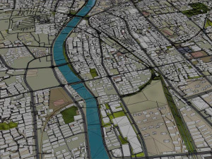Zhangjiakou city Hebei China 50km 3D Model