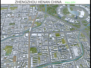 Zhengzhou city Henan China 150km 3D Model