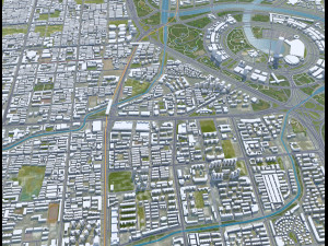 Zhengzhou city Henan China 150km 3D 模型