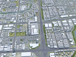 Zhengzhou city Henan China 150km 3D 模型