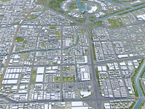 Zhengzhou city Henan China 150km 3D 模型