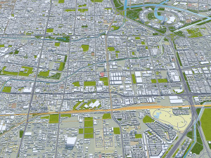Zhengzhou city Henan China 150km 3D 模型
