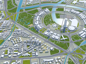 Zhengzhou city Henan China 150km 3D 模型