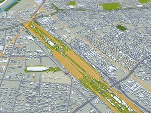 Zhengzhou city Henan China 150km 3D 模型