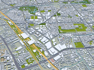 Zhengzhou city Henan China 150km 3D 模型