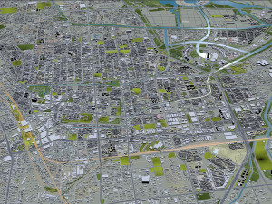 Zhengzhou city Henan China 150km 3D 模型