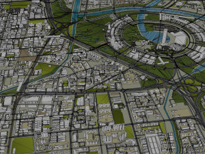 Zhengzhou city Henan China 150km 3D 模型