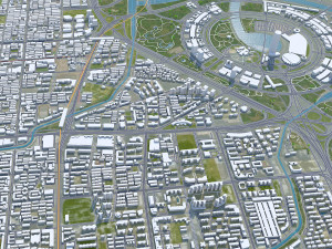 Zhengzhou city Henan China 150km 3D 模型