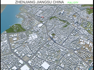 Zhenjiang city Jiangsu China 65km Model 3D