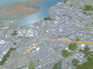 Zhenjiang city Jiangsu China 65km 3D Model