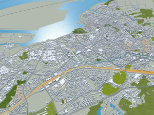 Zhenjiang city Jiangsu China 65km 3D Model