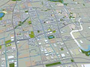 Zhenjiang city Jiangsu China 65km 3D Model